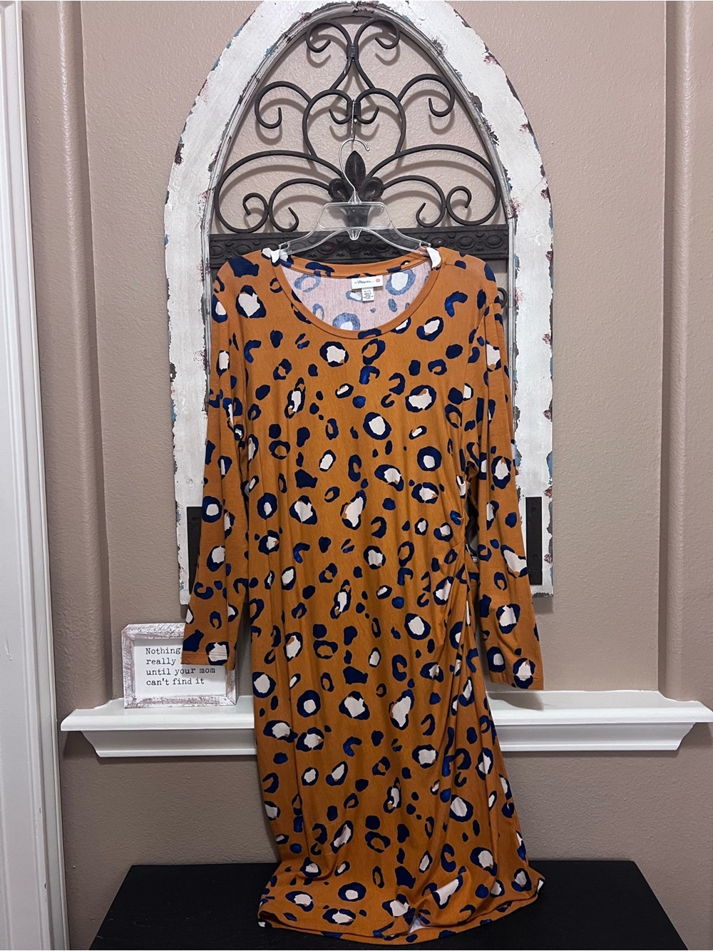 3-1 Phillip Lim Animal Print Maxi Dress in Brown & Blue Size XL